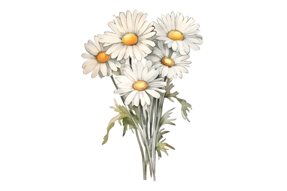 Download Watercolor Daisy Bouquet Sublimation - Bouquet Collection