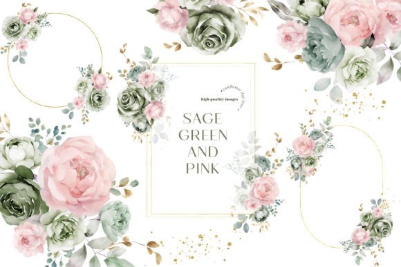 Download Sage Green &amp; Pink Flowers Clipart - Pink flowers Collection