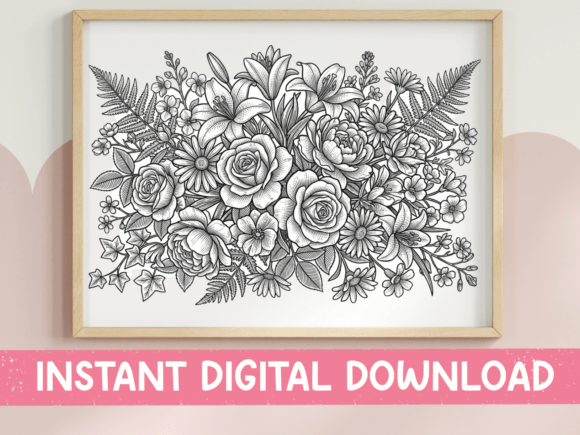 Download Wildflower Bouquet Coloring SVG PNG - Bouquet Collection
