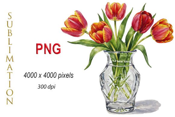 Download Watercolor Tulips, Flower Bouquet PNG - Bouquet Collection