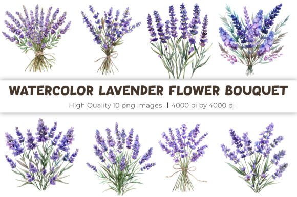 Download Watercolor Lavender Flowers Bouquet - Bouquet Collection