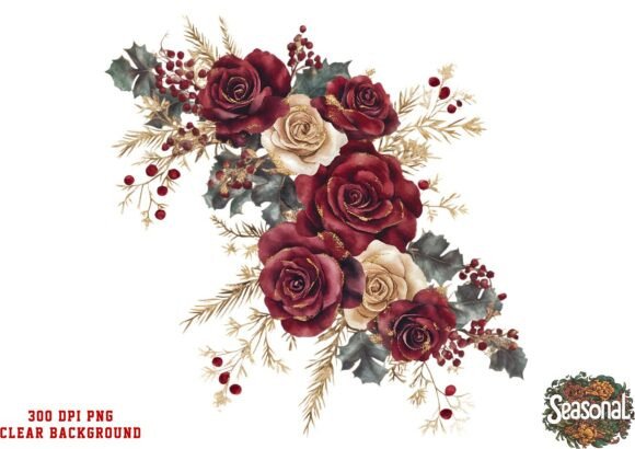 Download Ruby Petal Christmas Bouquet Clipart - Bouquet Collection