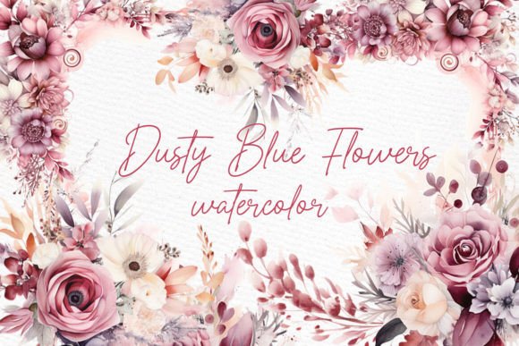 Download Dusty Pink Flowers Clipart Watercolor - Pink flowers Collection