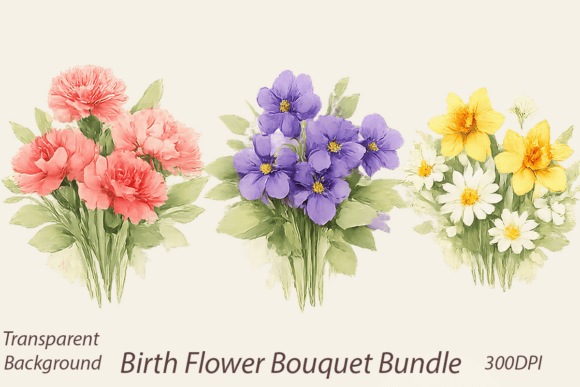 Download Birth Flower Bouquet PNG Bundle - Bouquet Collection