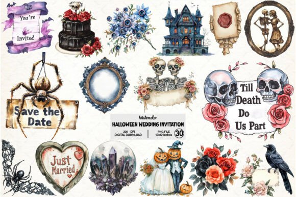Download Halloween Wedding Invitation Clipart - Invitation clipart Collection