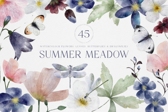 Download Watercolor Hand Painted Flowers Leaves - Hand painted flowers Collection