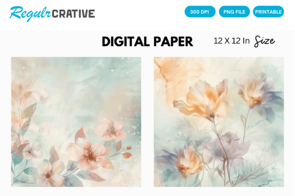 Download Soft Pastel Floral Digital Paper - Premium Resources