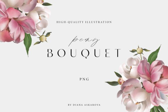 Download Pink White Peony Flower Bouquet Png - Bouquet Collection