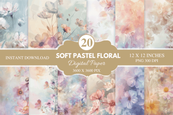 Download Soft Pastel Floral Digital Paper Bundle - Premium Resources